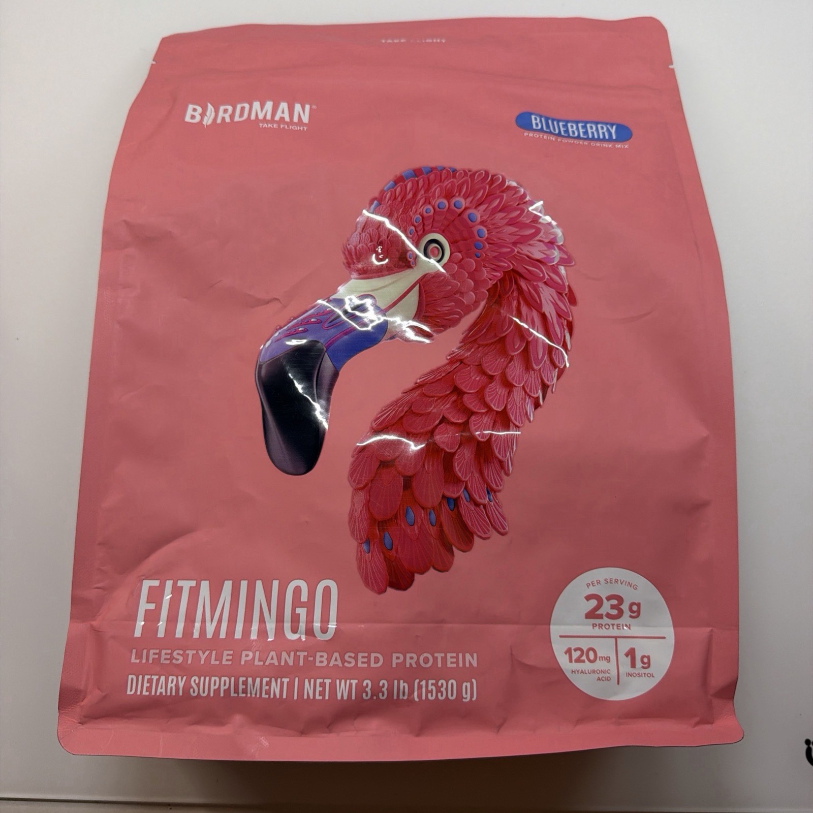 Birdman Fitmingo Protein Powder Blueberry Inositol & Collagen Boosters 3.3 lb