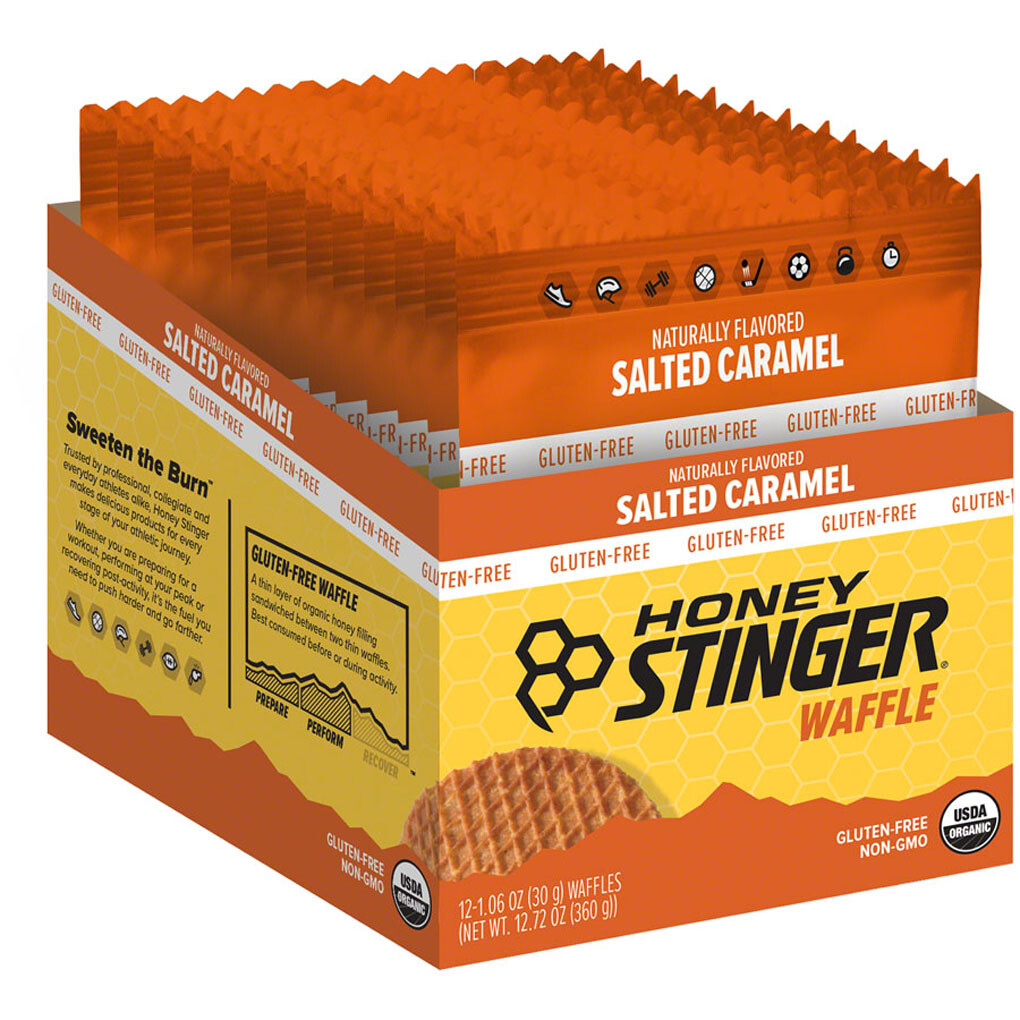 Honey Stinger Gluten Free Organic Waffle – Salted Caramel, Box of 12