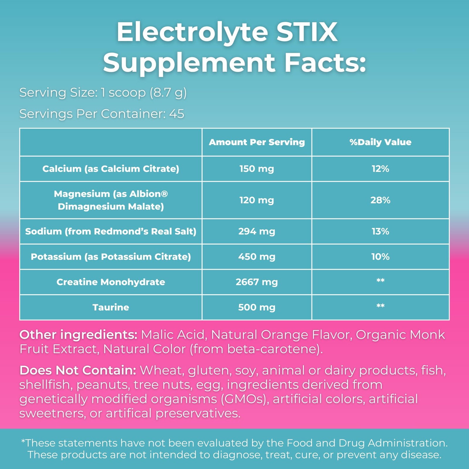 MYOXCIENCE Electrolyte STIX | Creatine Powder | Recovery 45 Count