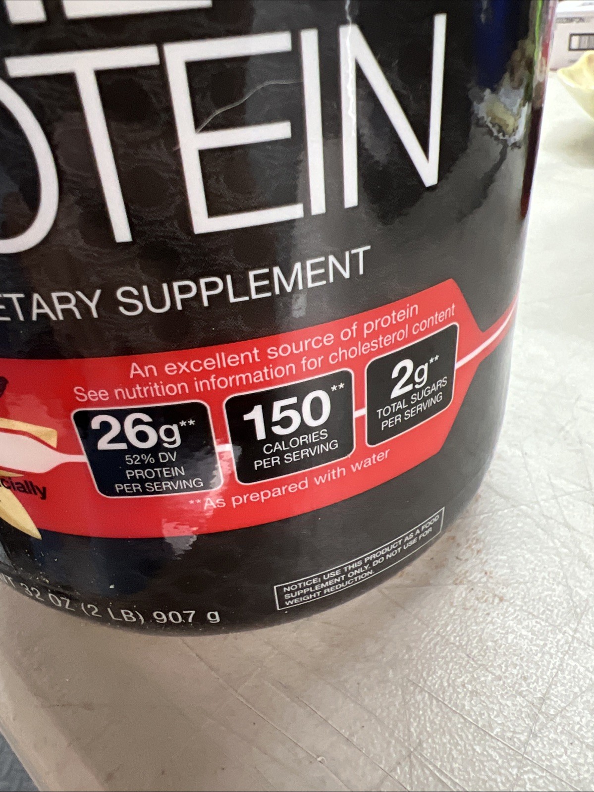 CVS HEALTH Whey Protein Powder, Vanilla Dietary Supplement 26g Protein, 32oz