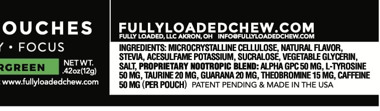 Fully Loaded Alpha Fuel Nootropic Pouches (Wintergreen 0.42 Ounce (Pack of 5)