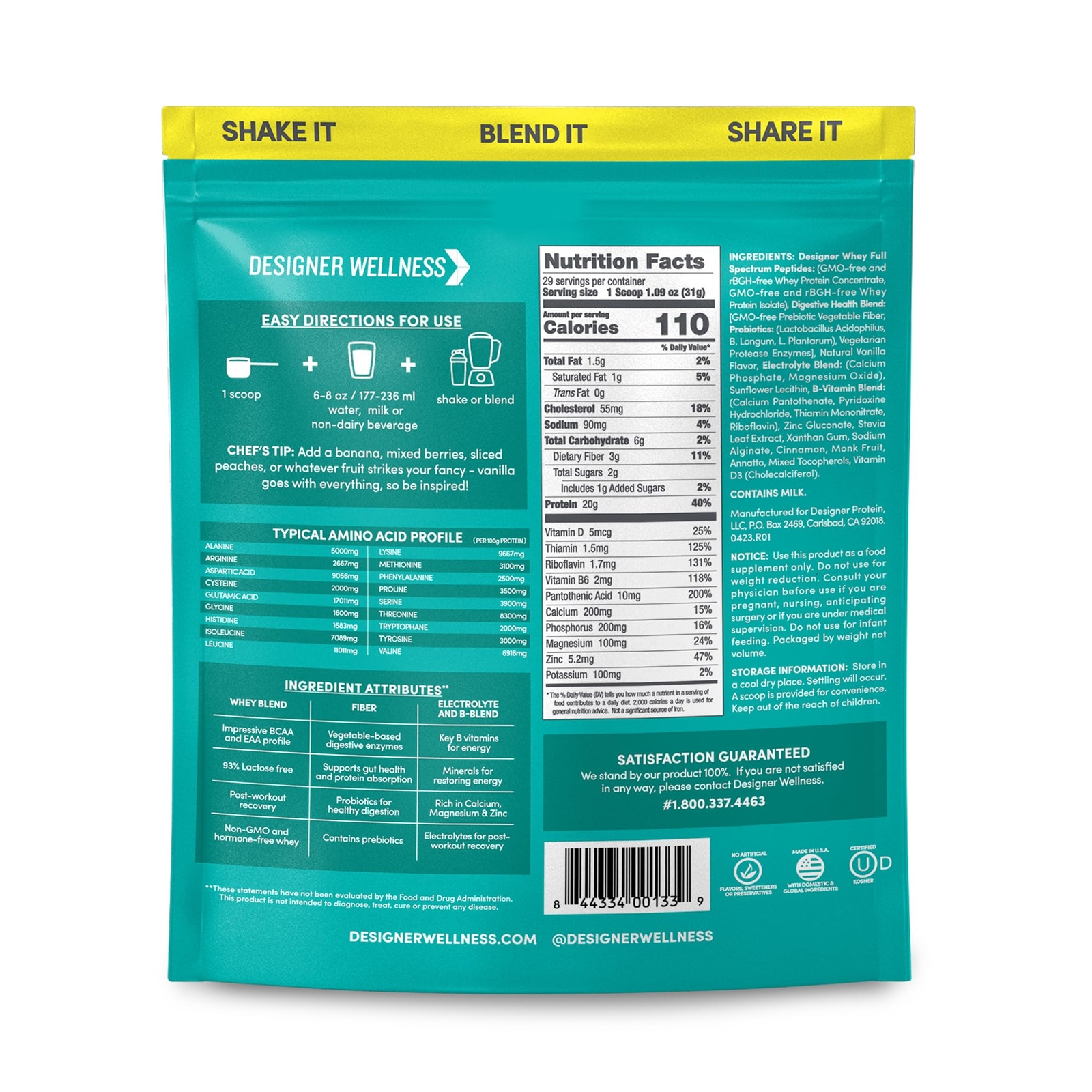French Vanilla Protein Supplement Powder 29 Servings 20g Protein Gluten Free