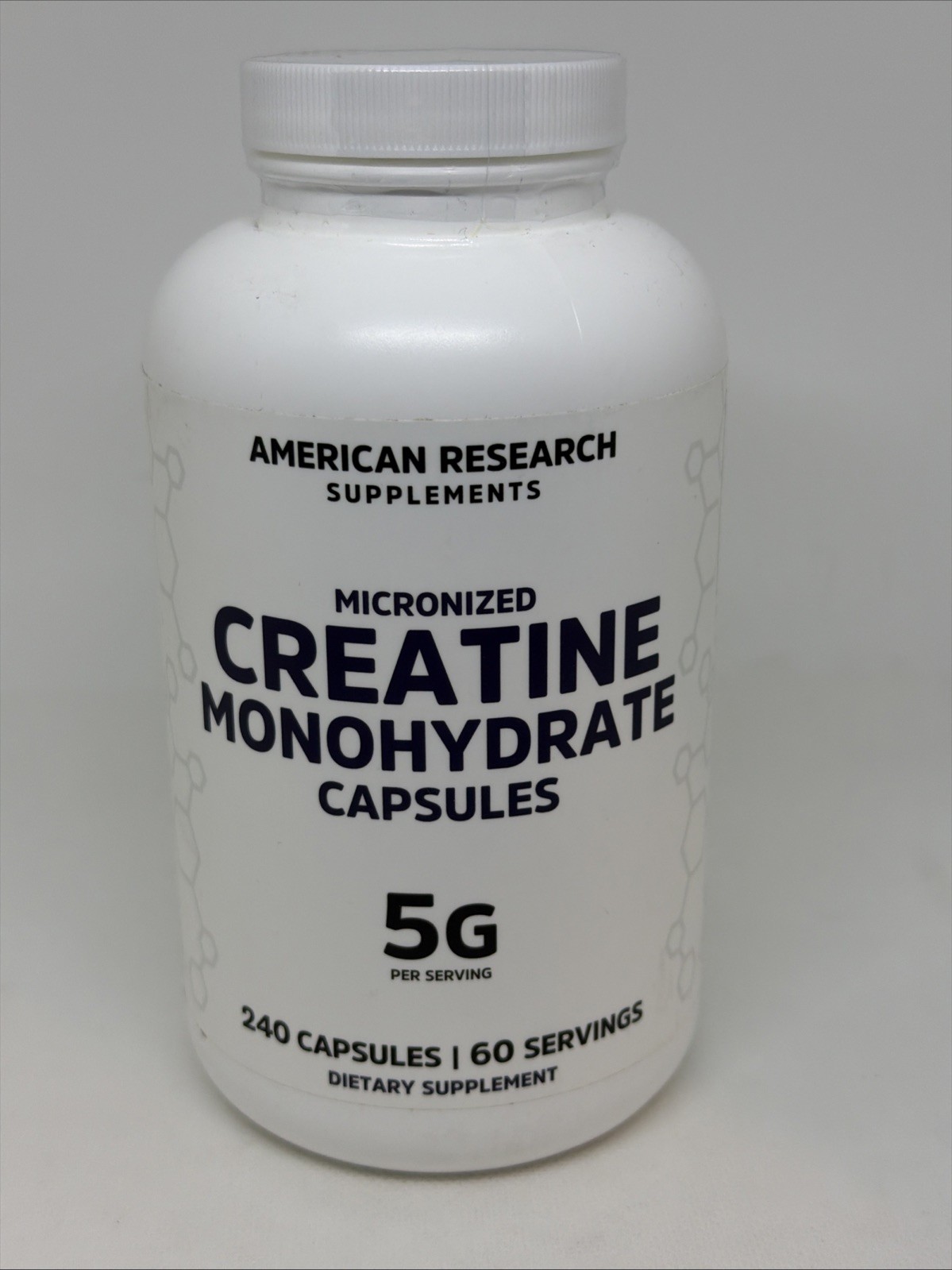 American Research Supplements Micronized Creatine Monohydrate 240 Capsules 5g Ea