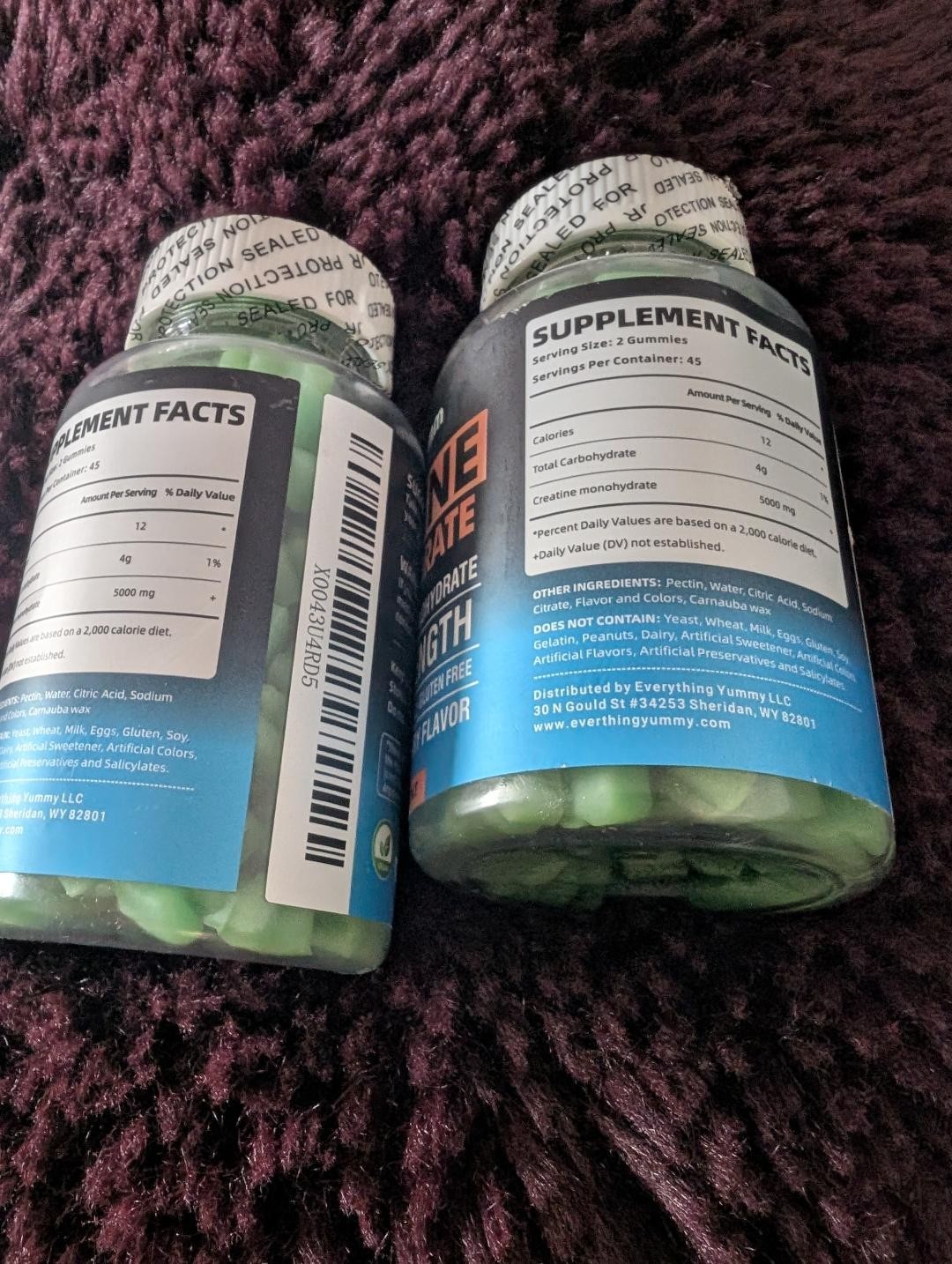 2 x Happyummmm Creatine Monohydrate High Absorption 5000MG Blueberry Exp 04/26