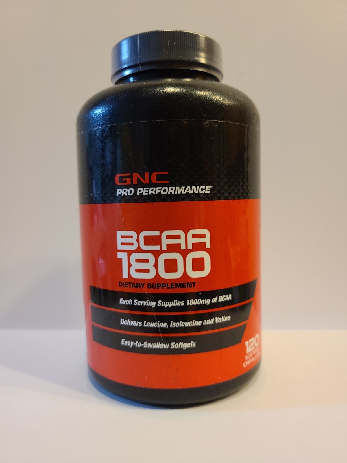 GNC Pro Performance BCAA 1800 Dietary Supplement, 120 gels 11/2026