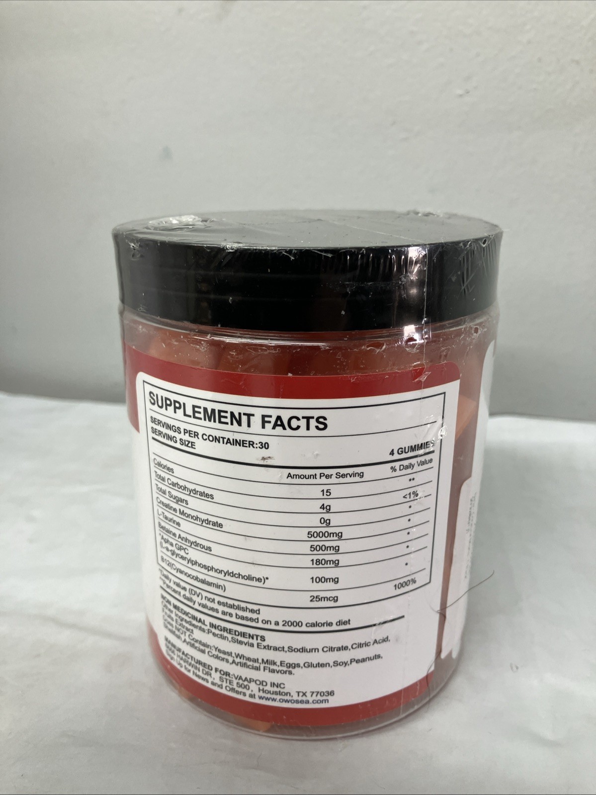 Creatine Monohydrate Gummies – Muscle, Stamina, & Recovery – Sugar-Free – 120ct