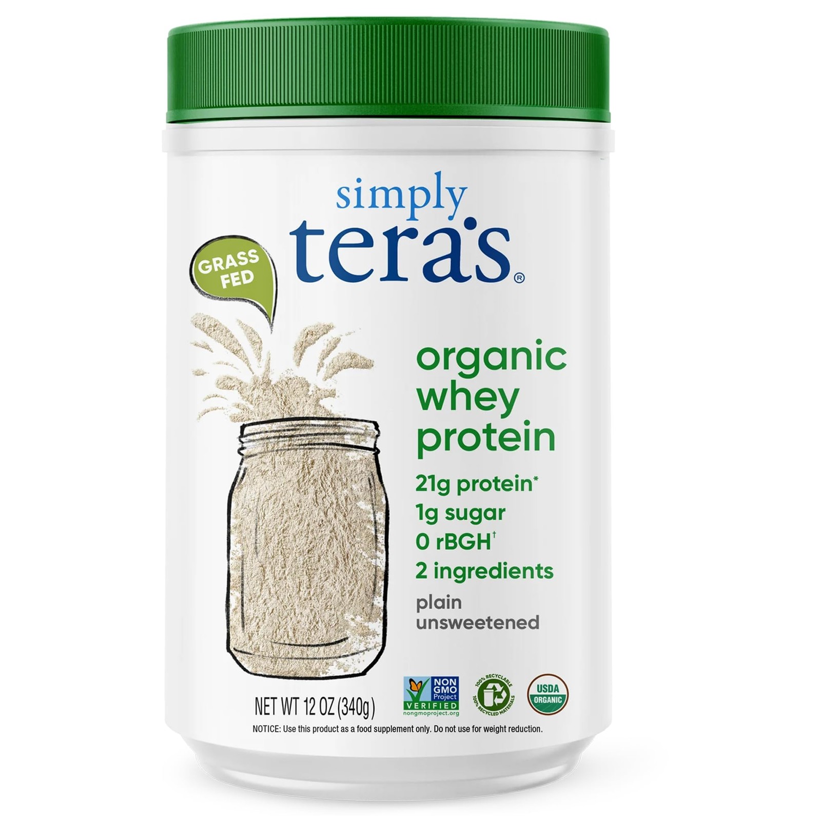 Simply tera’s Organic Whey Protein Powder Grass Fed Whey Protein Powder With…