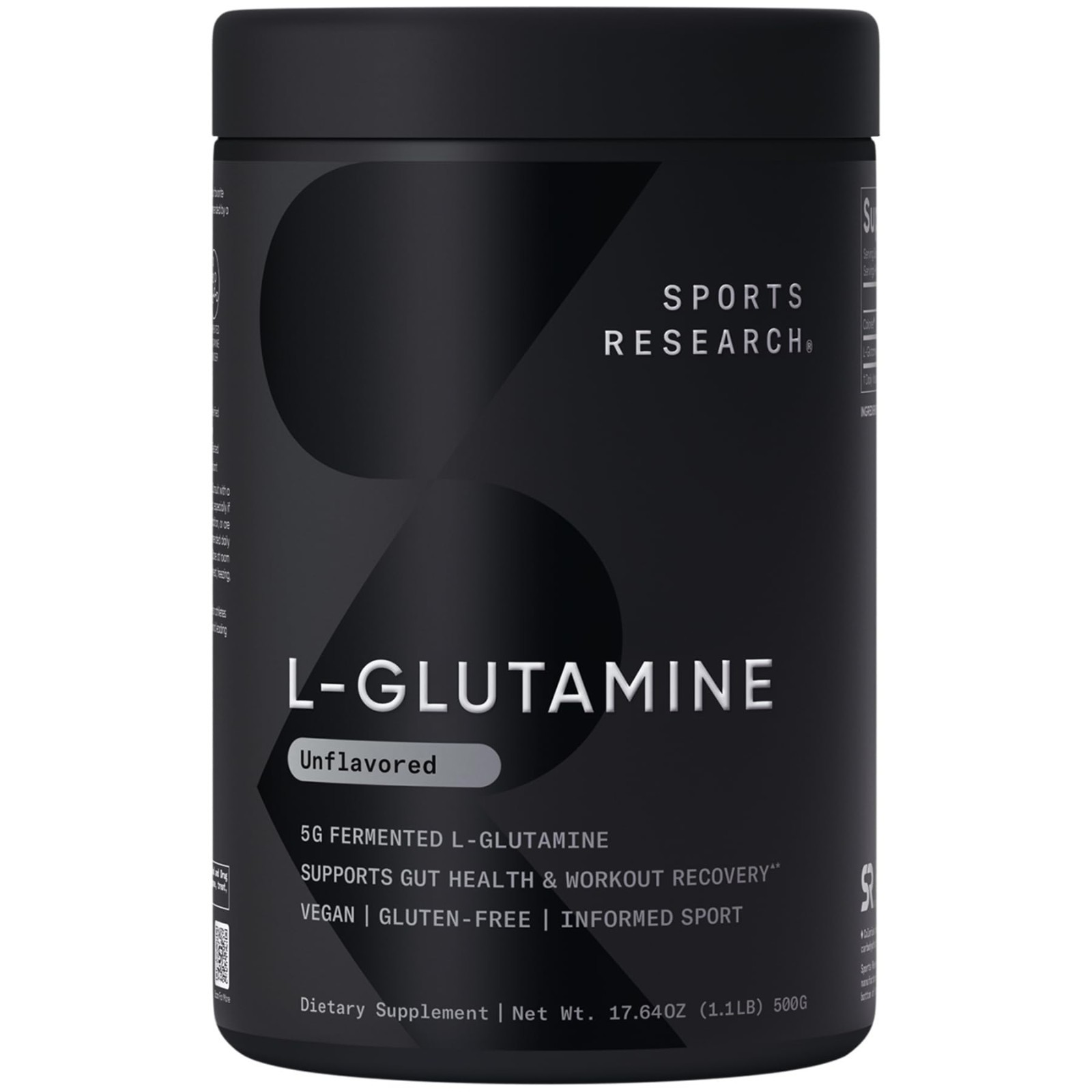 L-Glutamine Powder 5g Unflavored 17.64oz | Fermented Amino Acid for Recovery & G