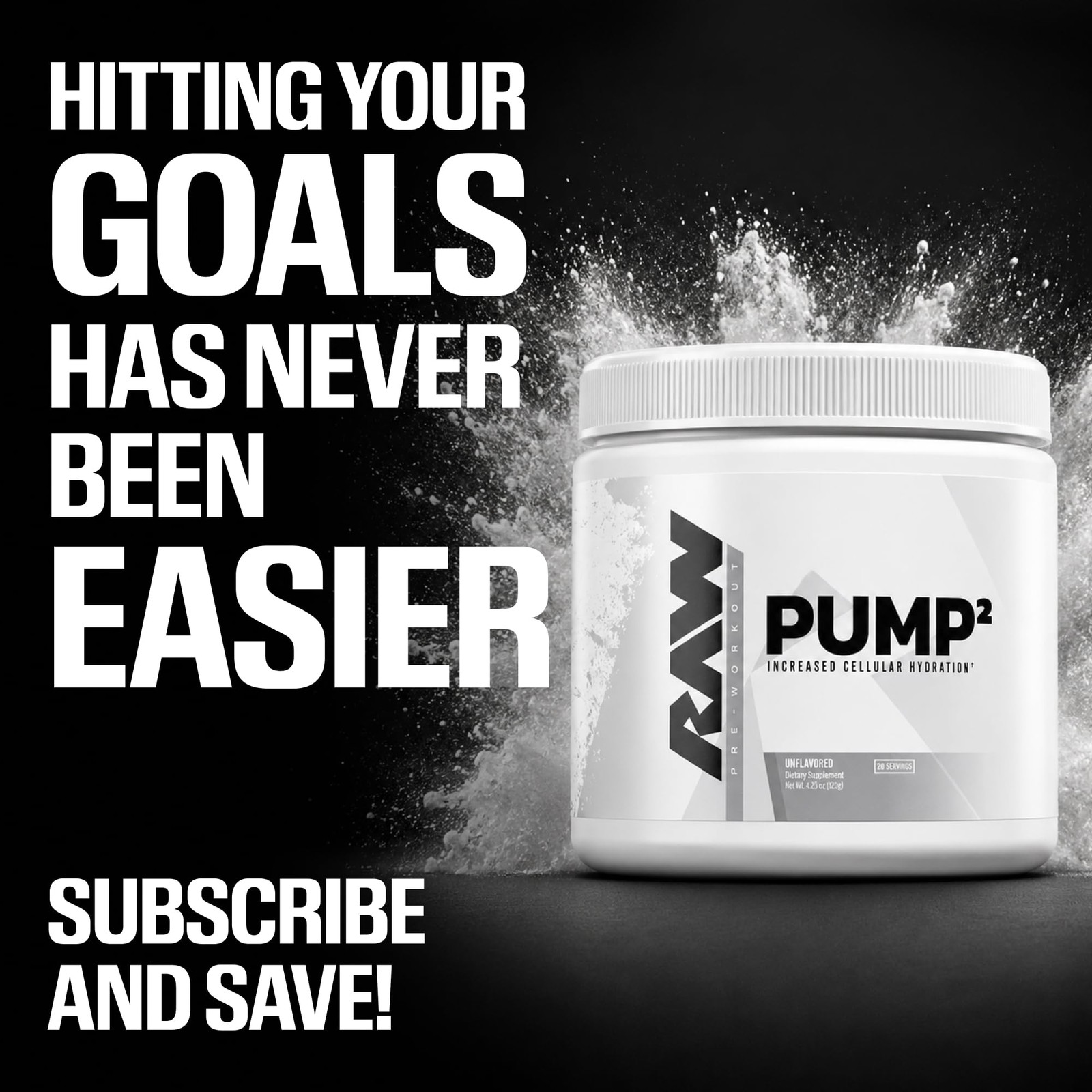 RAW Pump2 Pre Workout | Glycerol Pump 5.3 Ounce (Pack of 1), No Color