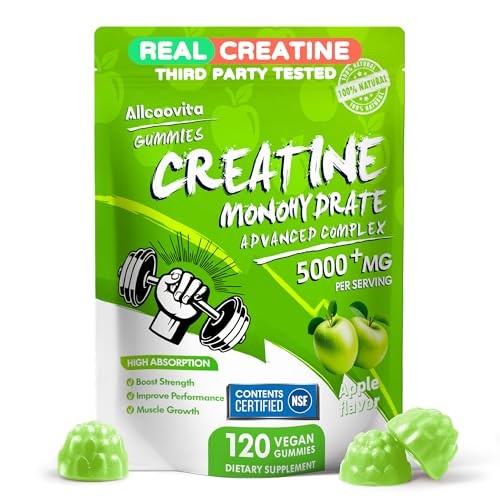 Creatine Monohydrate Gummies 5000mg 120ct Muscle Strength Energy