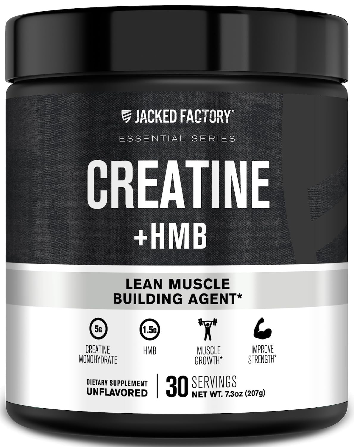 Jacked Factory Creatine HMB Powder Supplement 7.3 Ounce (Pack of 1), No Color