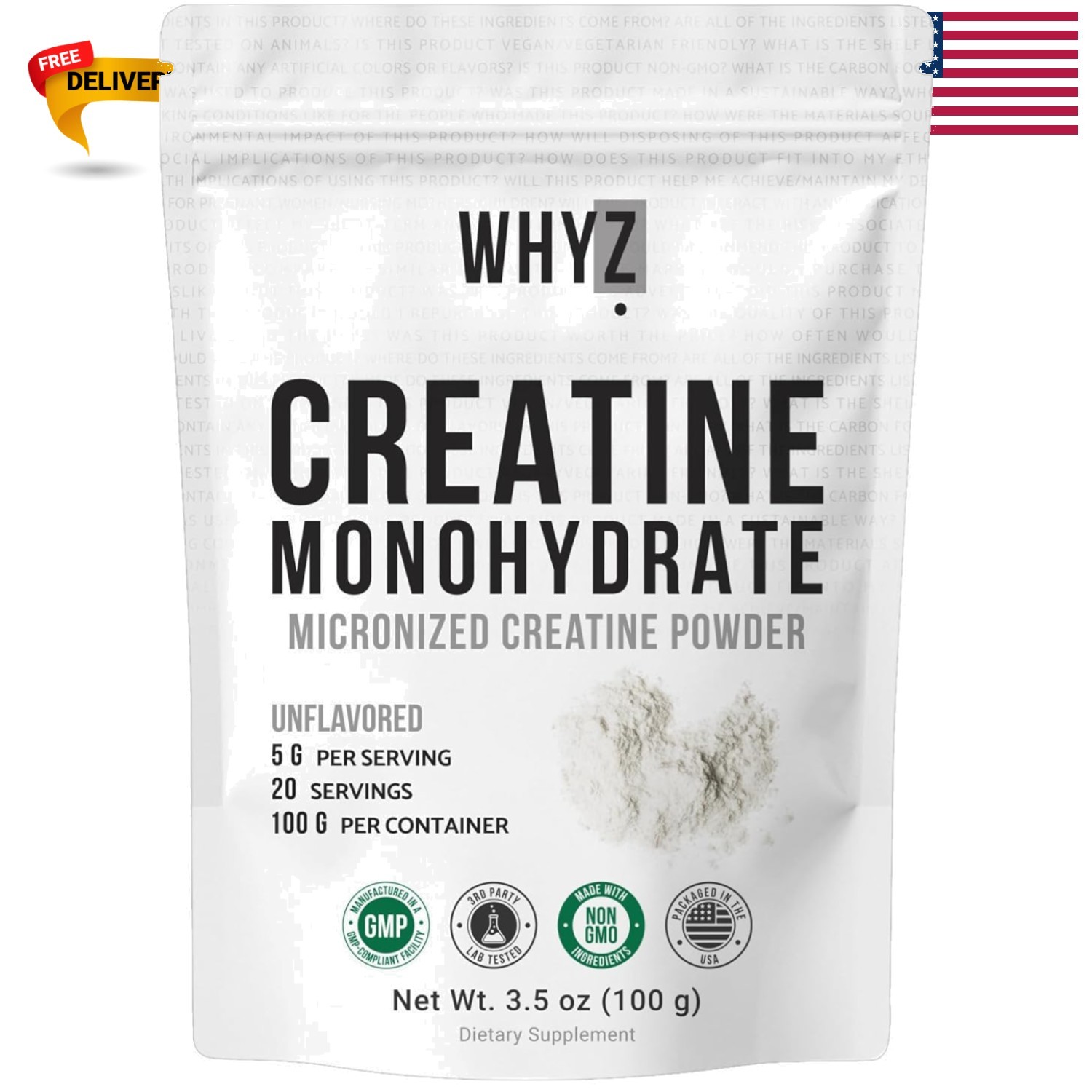 3.5oz Unflavored Micronized Creatine Powder – Boost Strength & Recovery for All