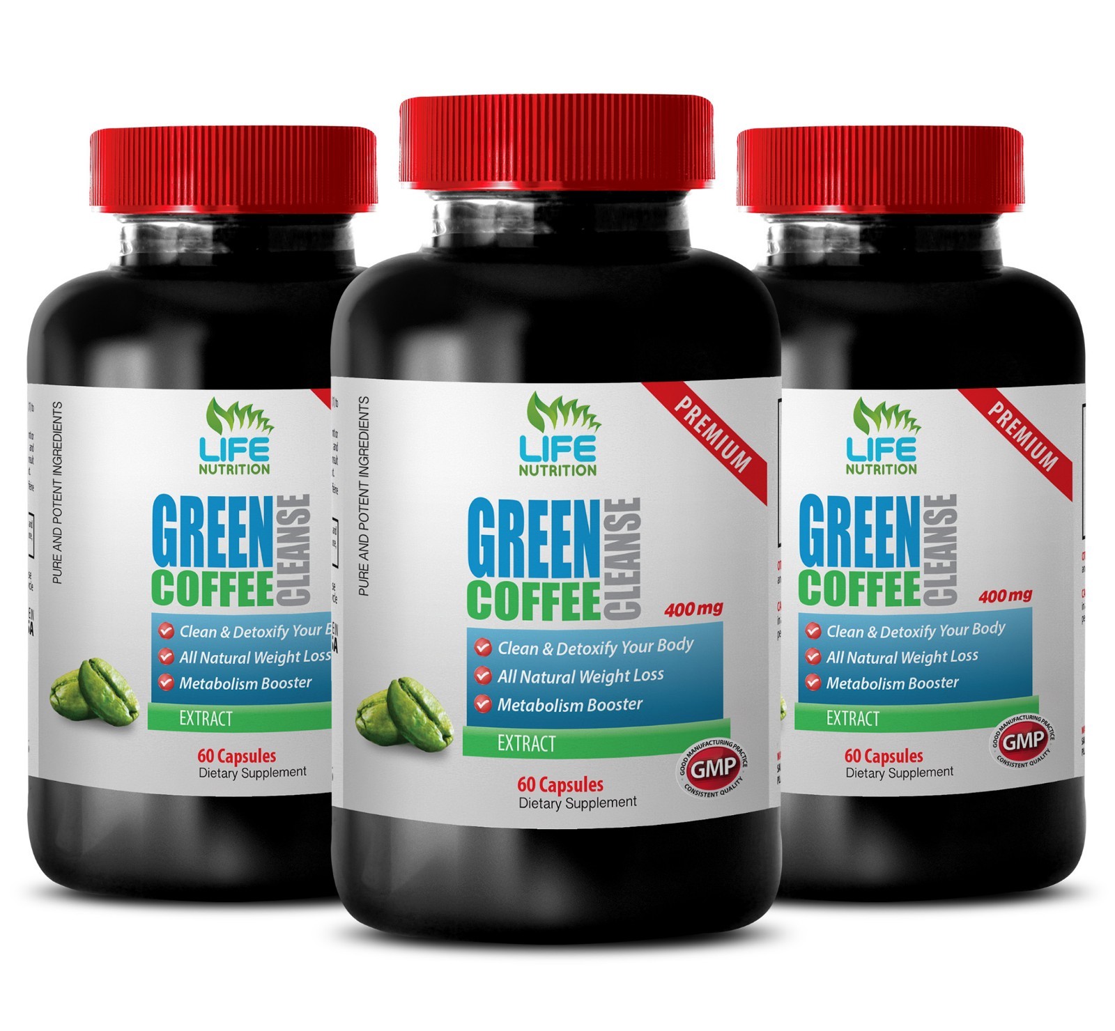 natural coffee extract – Green Coffee Cleanse 400mg – heart health vitamins 3B
