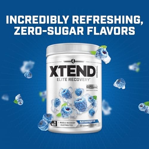 BCAA Powder 7g with Electrolytes Blue Raspberry Ice 30 Servings Sugar Free