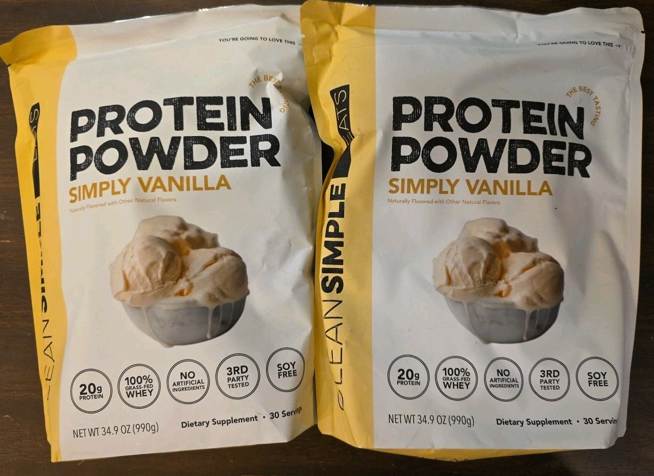 Clean Simple Eats Vanilla Whey Protein Powder 20 Grams Protein 30 Servings