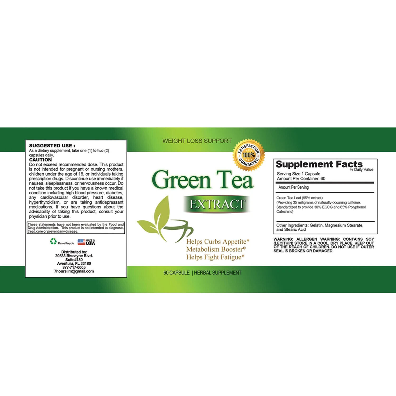 Green Tea Extract Metabolism Support Weight Management & Female Lubricant Gel