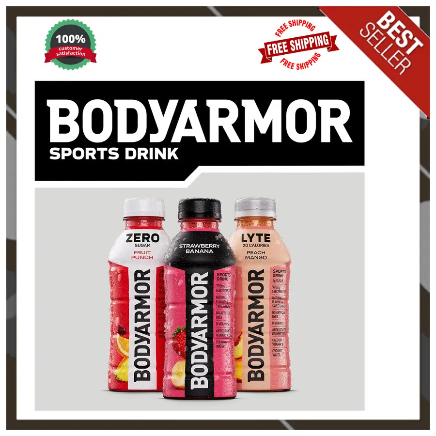 BODYARMOR Sports Drink Strawberry Banana Electrolyte Hydration 16oz 12 Pack