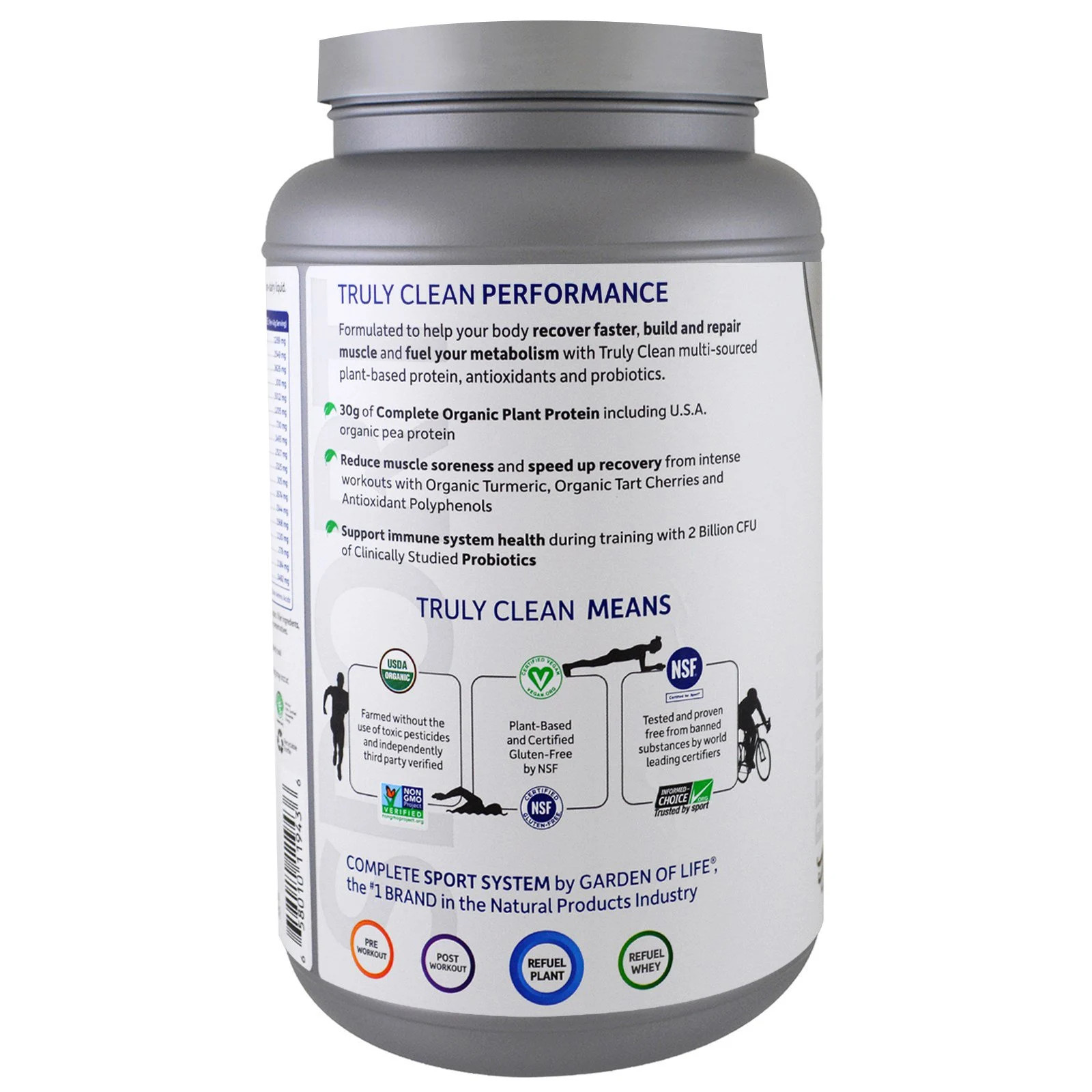 Sport, Organic Plant-Based Protein, Vanilla, 1 lb 12 oz (806 g)