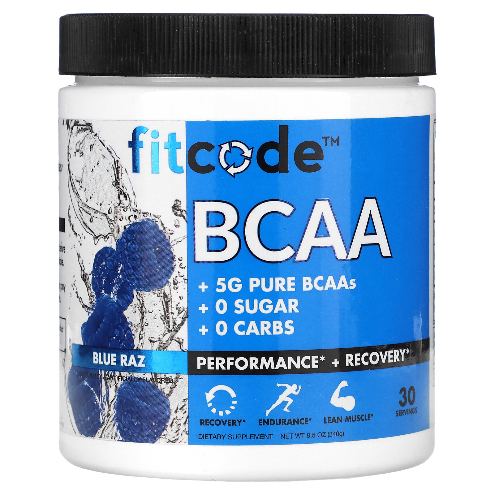 BCAA, Blue Raz, 8.5 oz (240 g)