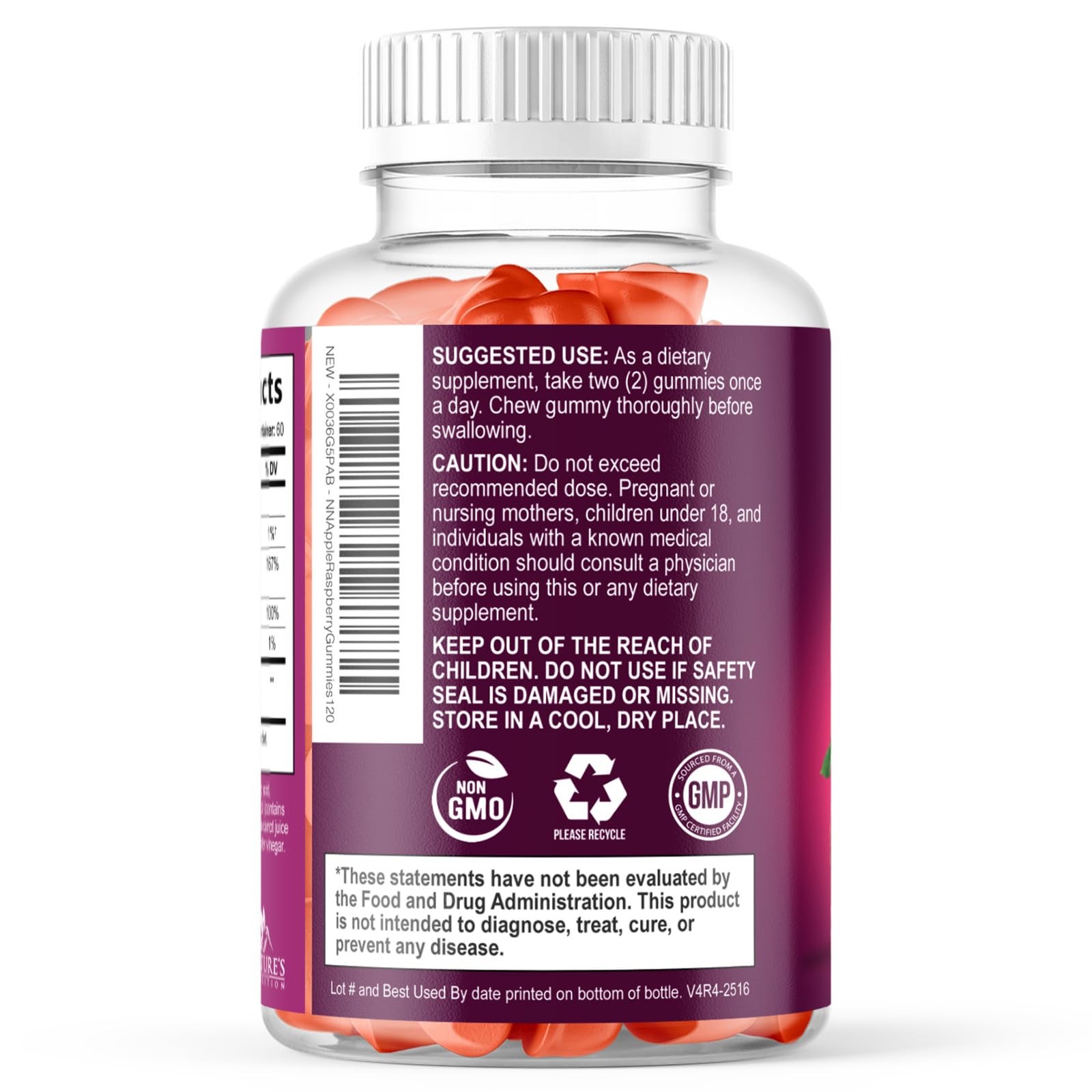Apple Cider Vinegar Gummies 1000mg per Serving – Sugar 120 Count (Pack of 1)