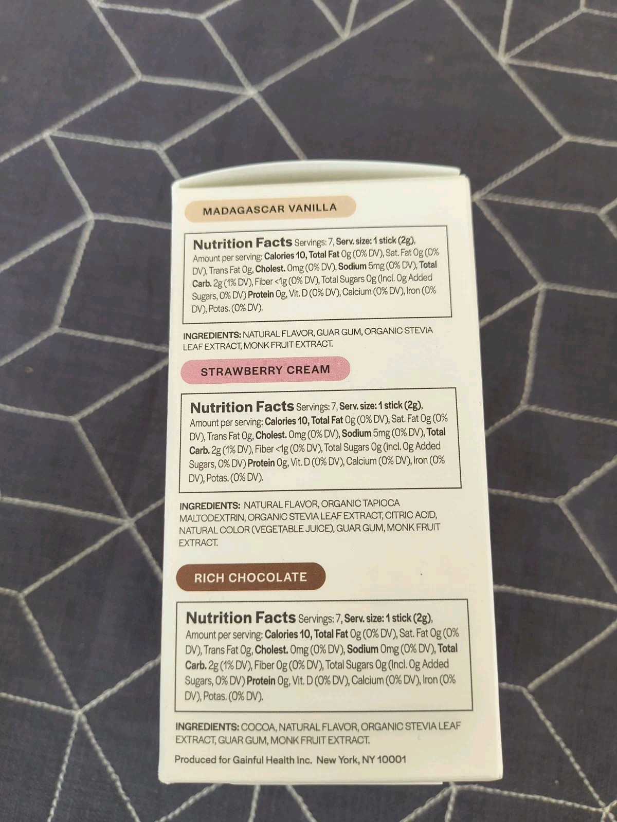 Gainful Flavor Packets 21 Packets Neopolitan Bb 8/28/26