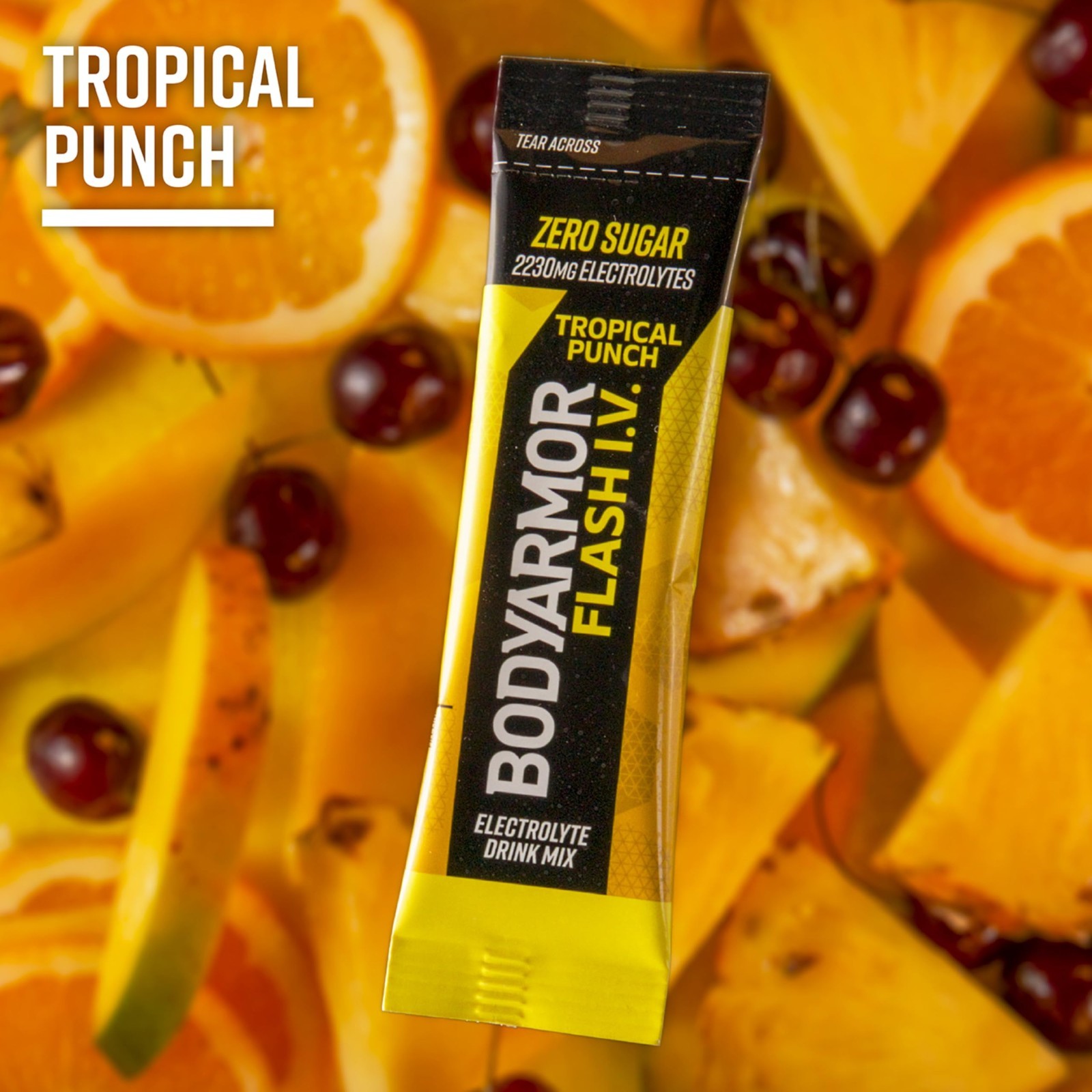 Electrolyte Drink Mix Packets, Tropical Punch, Zero Sugar, Coconut Water Powder,