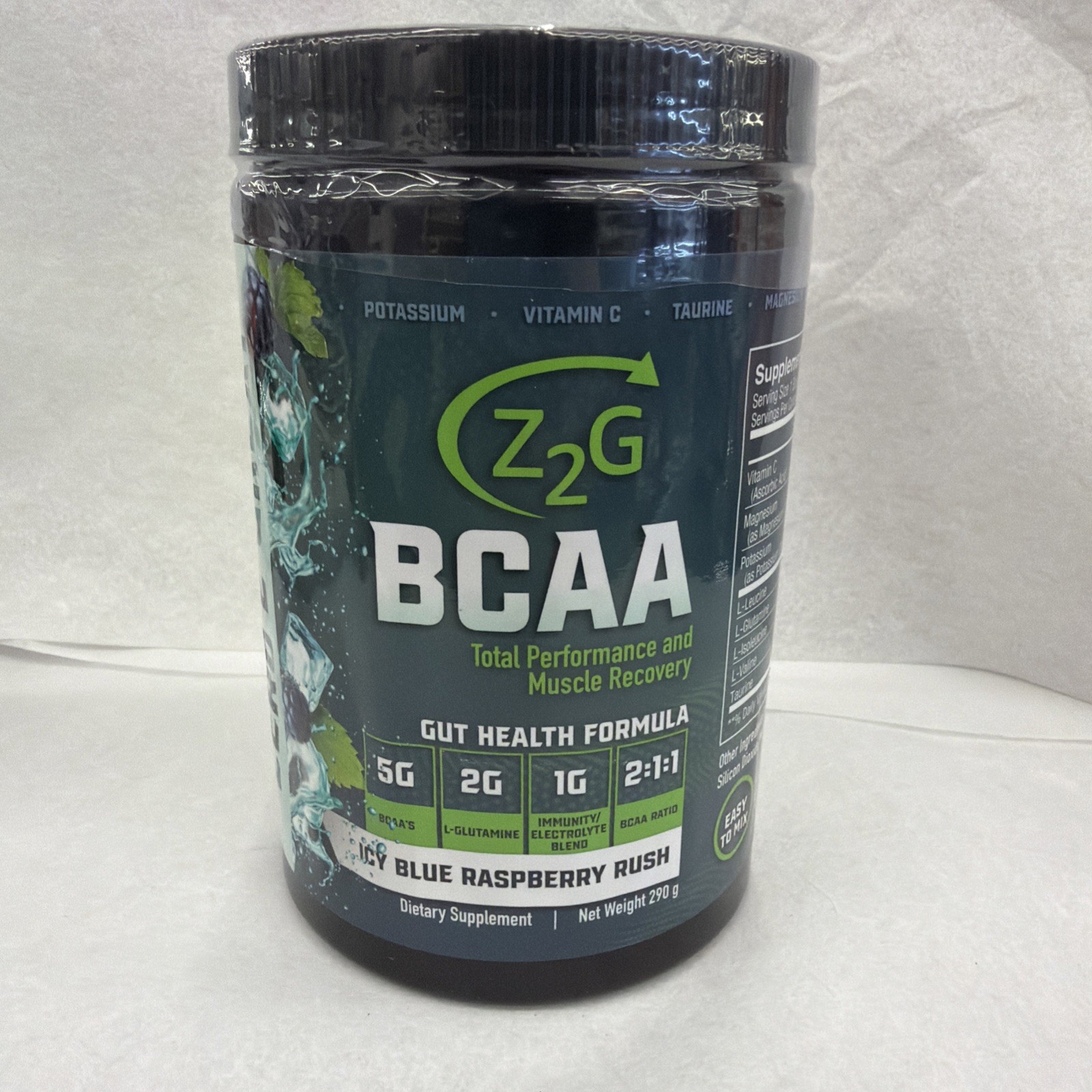 Z2G BCAA Powder Icy Blue Raspberry 290g (2 Pack) MFG 01/24 New