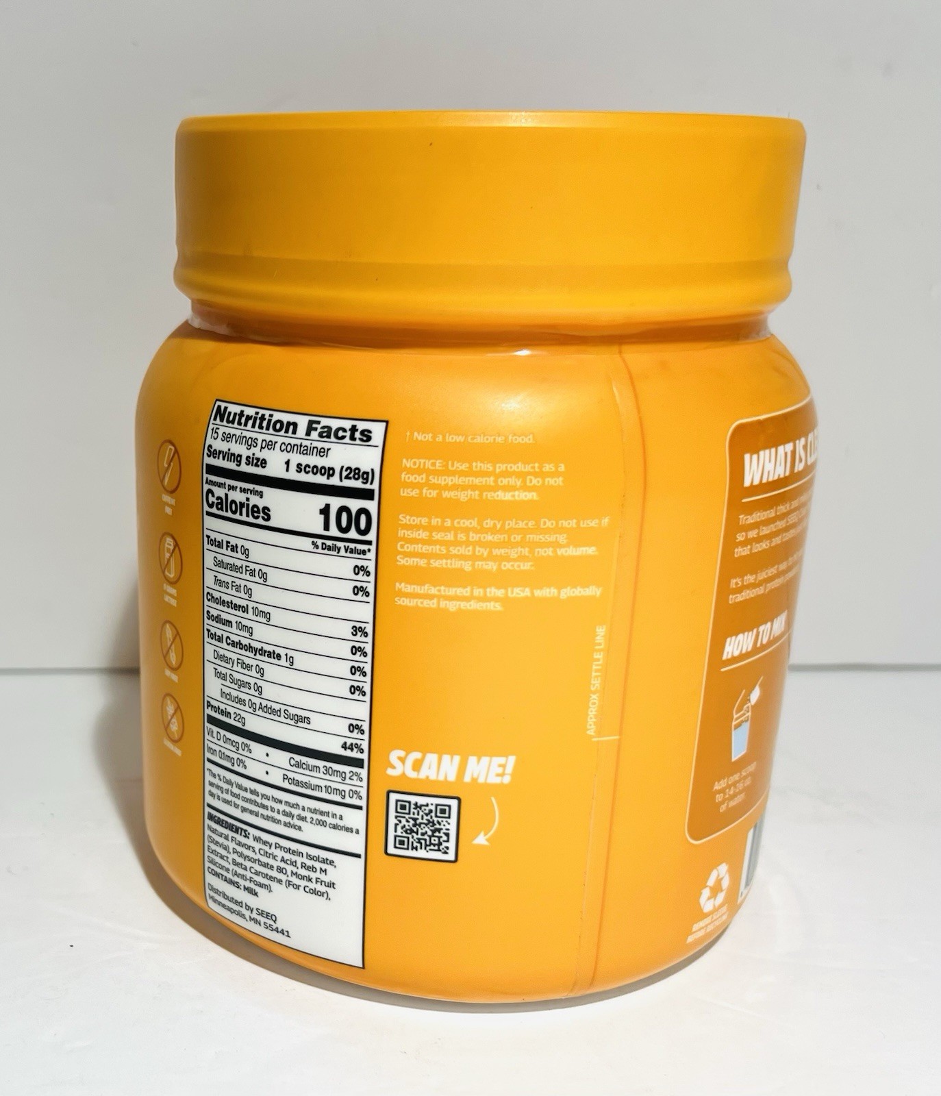 SEEQ Clear Whey Isolate Protein Powder Mango Pineapple 14.8 oz EXP 08/27 Sealed