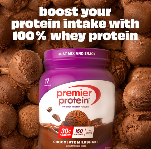 Premier Protein 100% Whey Protein Powder Chocolate Milkshake 30g 24.5 oz