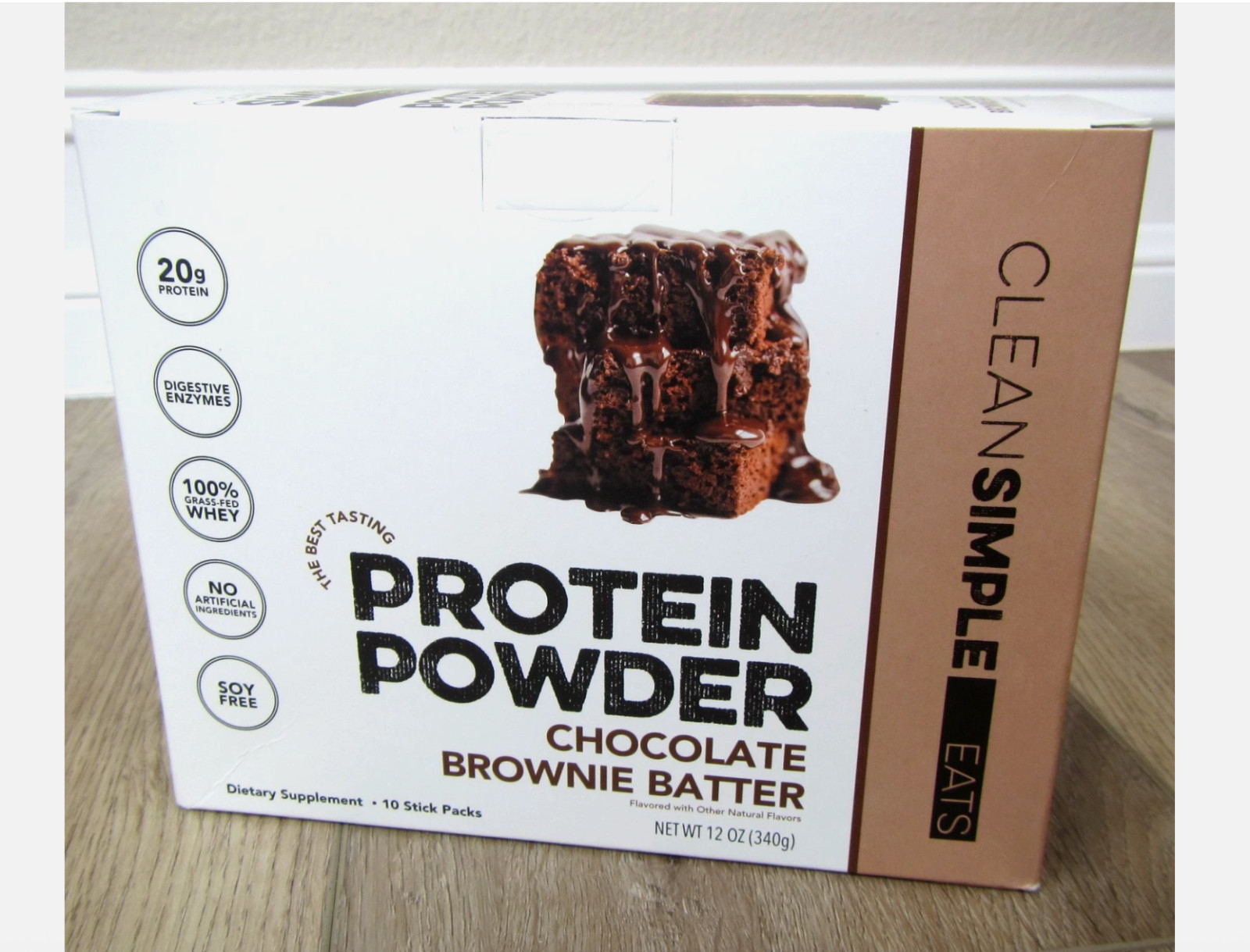 NEW CLEAN SIMPLE EATS PROTEIN POWDER CHOCOLATE BROWNIE BATTER 10 STICKS 12 OZ