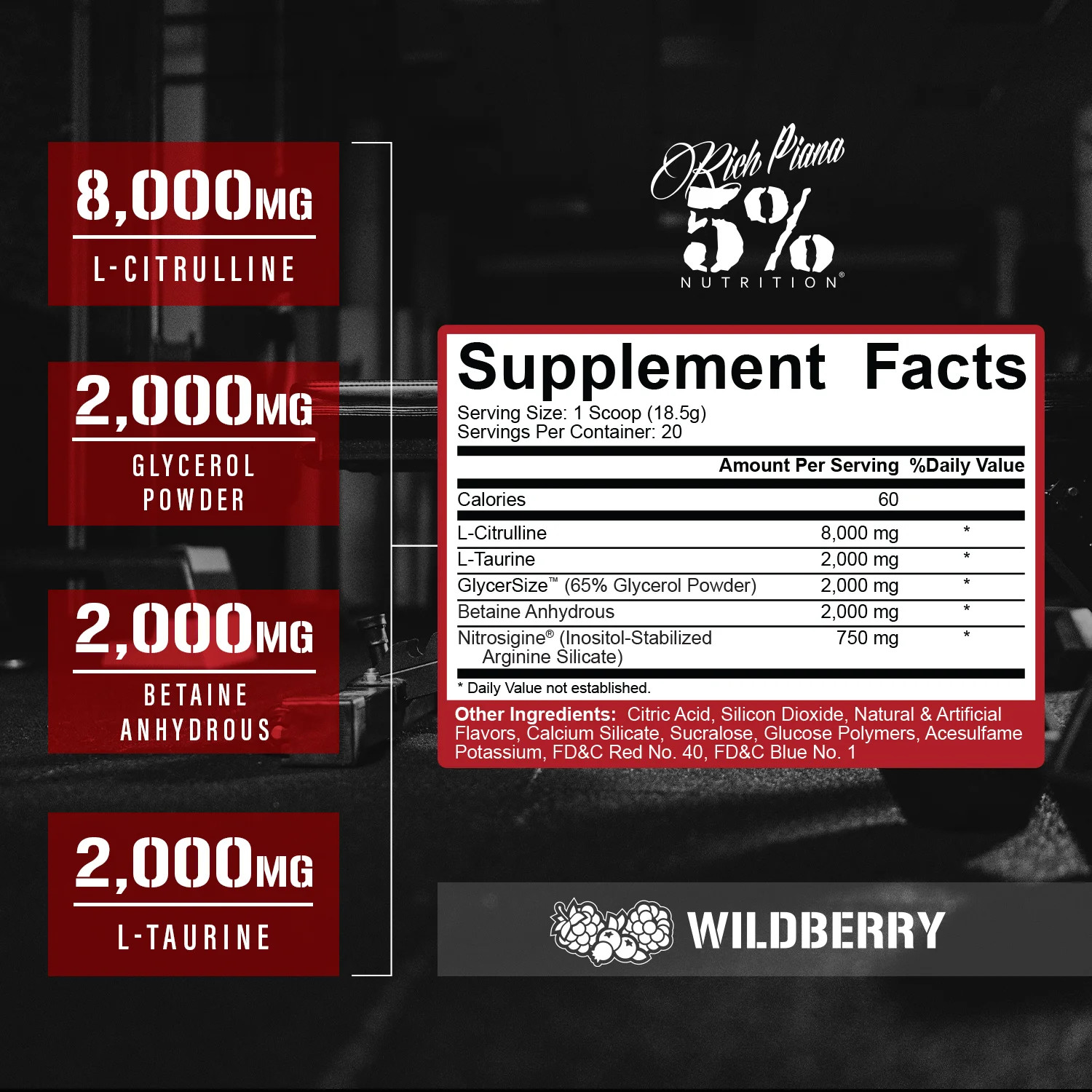 Full AF Pre-Workout Stim-Free Powder Supplement, Caffeine-Free Max Pumps, 20 Ser