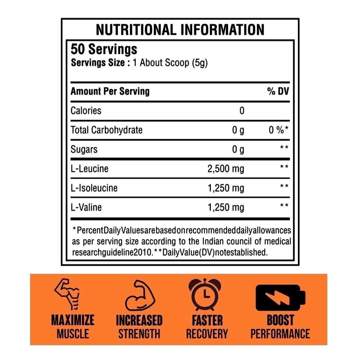 Bigmuscles Nutrition Real BCAA (Pack of 50 Servings) /TROPICAL MADNESS /250 gm