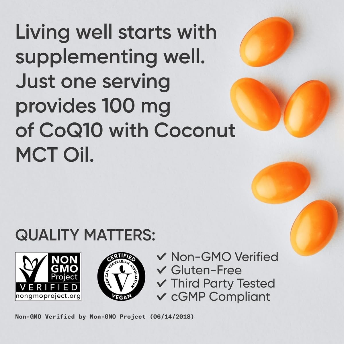 Concentrated Coconut Oil & Bioperine CoQ10 Daily Supplement (120 gels)