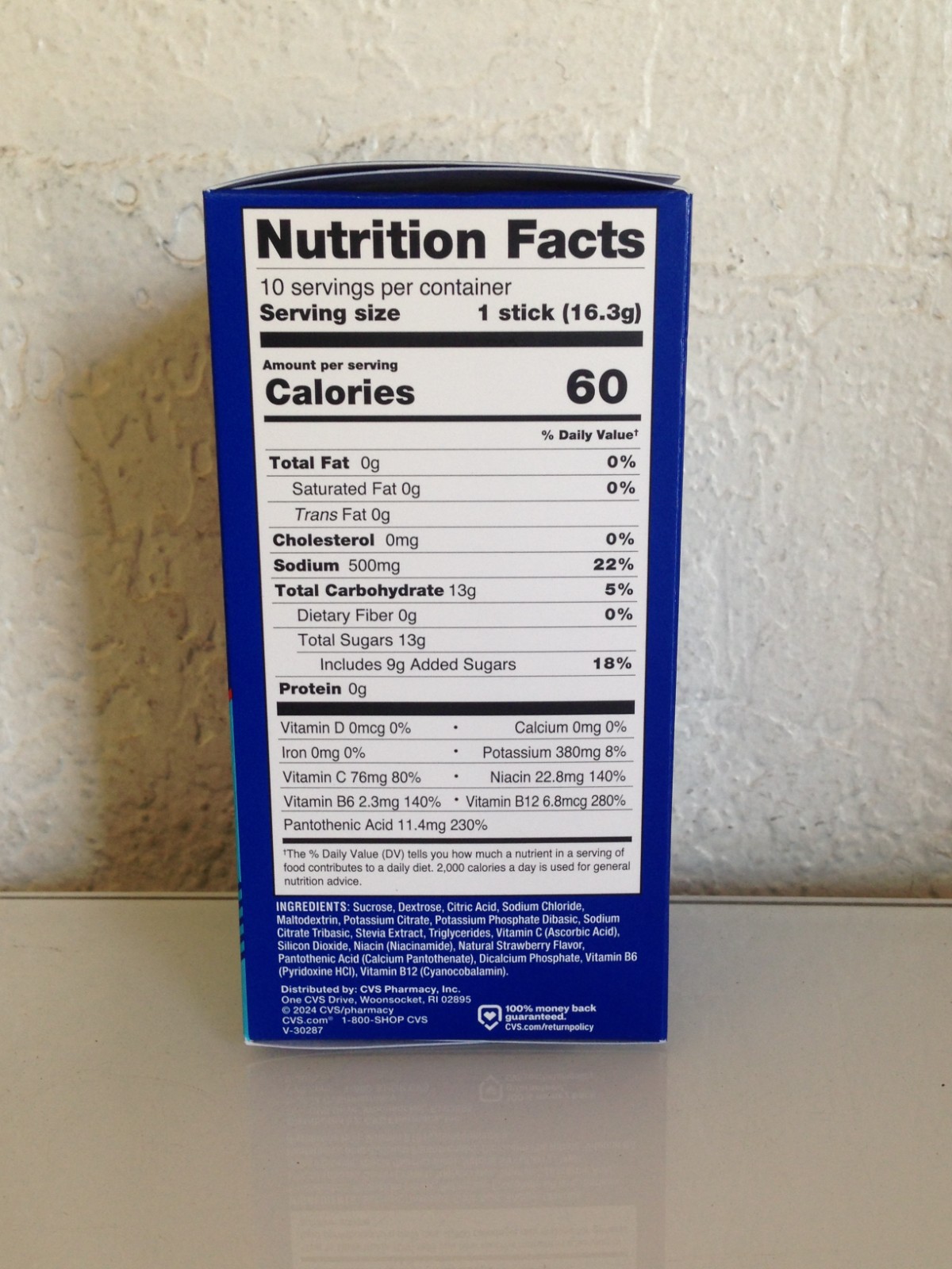 CVS Rapid Hydration Electrolyte Drink Mix Strawberry, 10 Stick (30 Sticks Total)