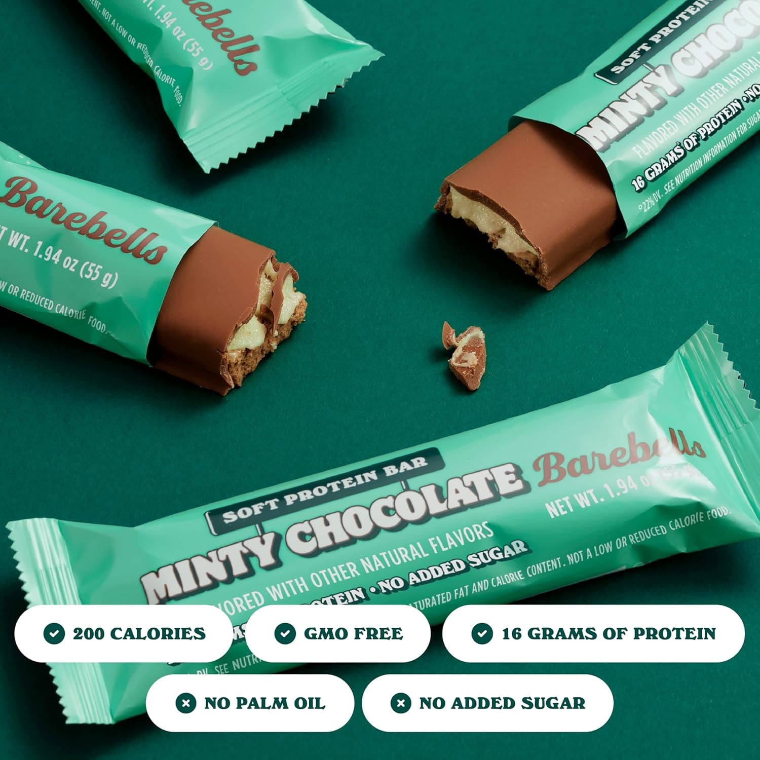 Barebells Soft Protein Bar Minty Chocolate 12 bars – Exp:02/26 – Pack of 2
