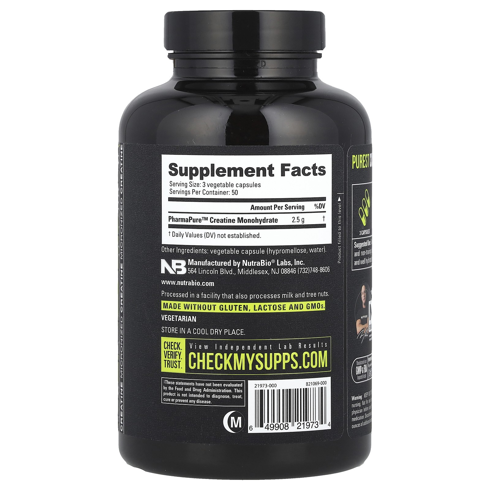 Performance, Micronized Creatine Monohydrate, 2,500 mg, 150 Capsules (833 mg per