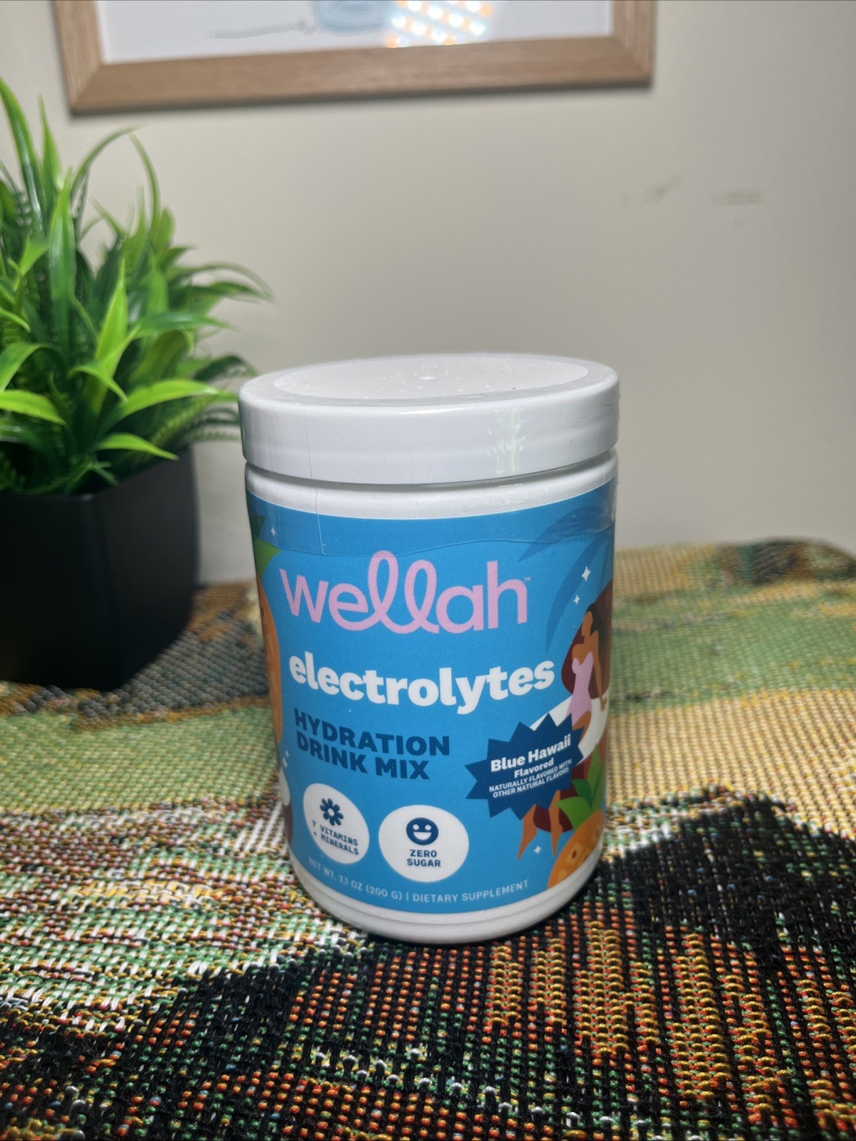 Wellah Electrolytes Powder (Blue Hawaii) 50 Servings – Hydration Drink Mix