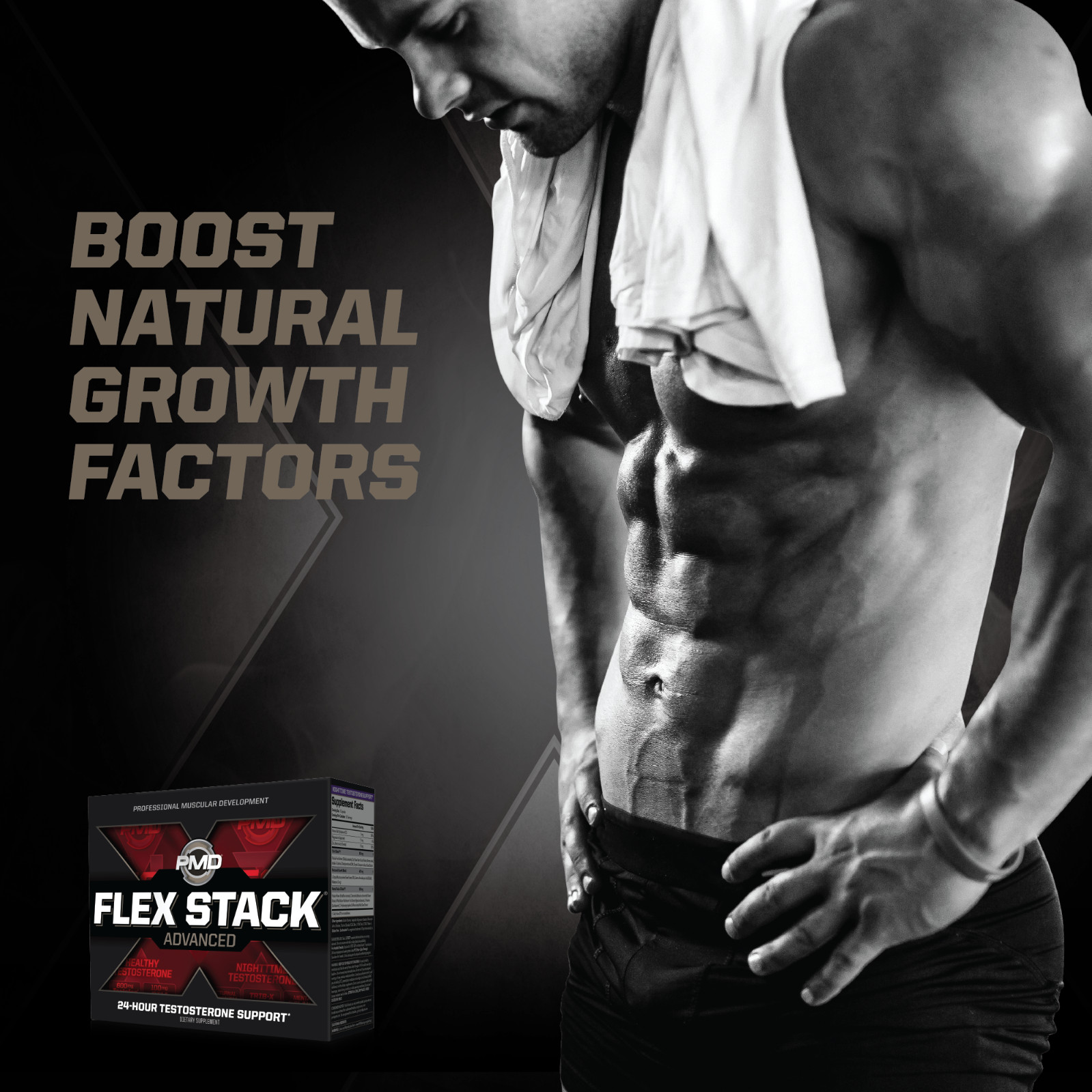 FLEX STACK ADVANCED – Muscle, Recovery, N-TEST 600/Liquid T-Gels/Z-TEST 90 Caps