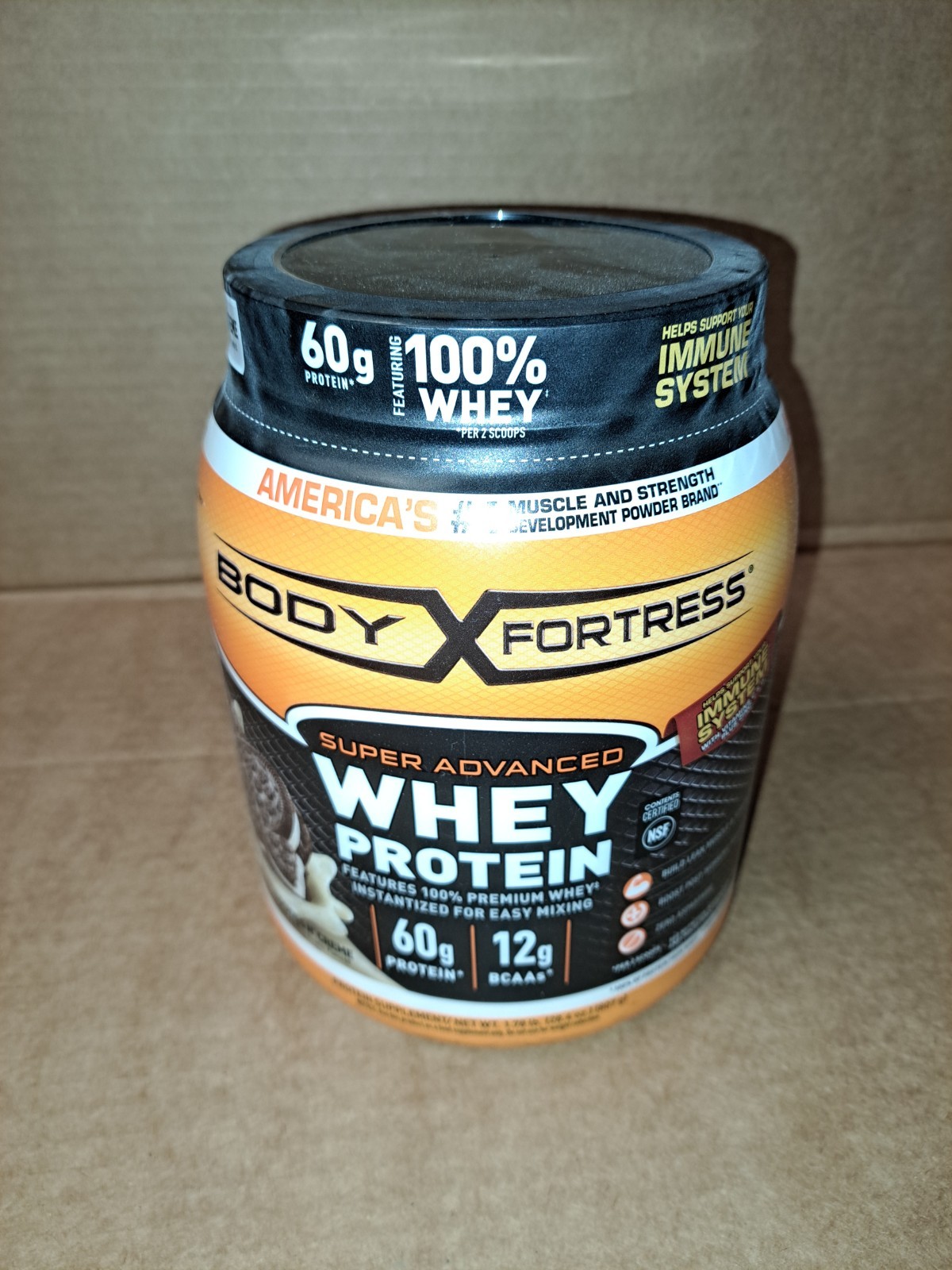 Body Fortress Super Advanced Whey Protein Powder 18svgs, CookiesN’Cream, BB 8/27