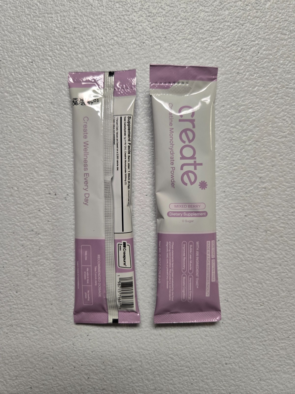 Create Creatine Monohydrate Powder Mixed Berry Dietary Supplement 30 sticks