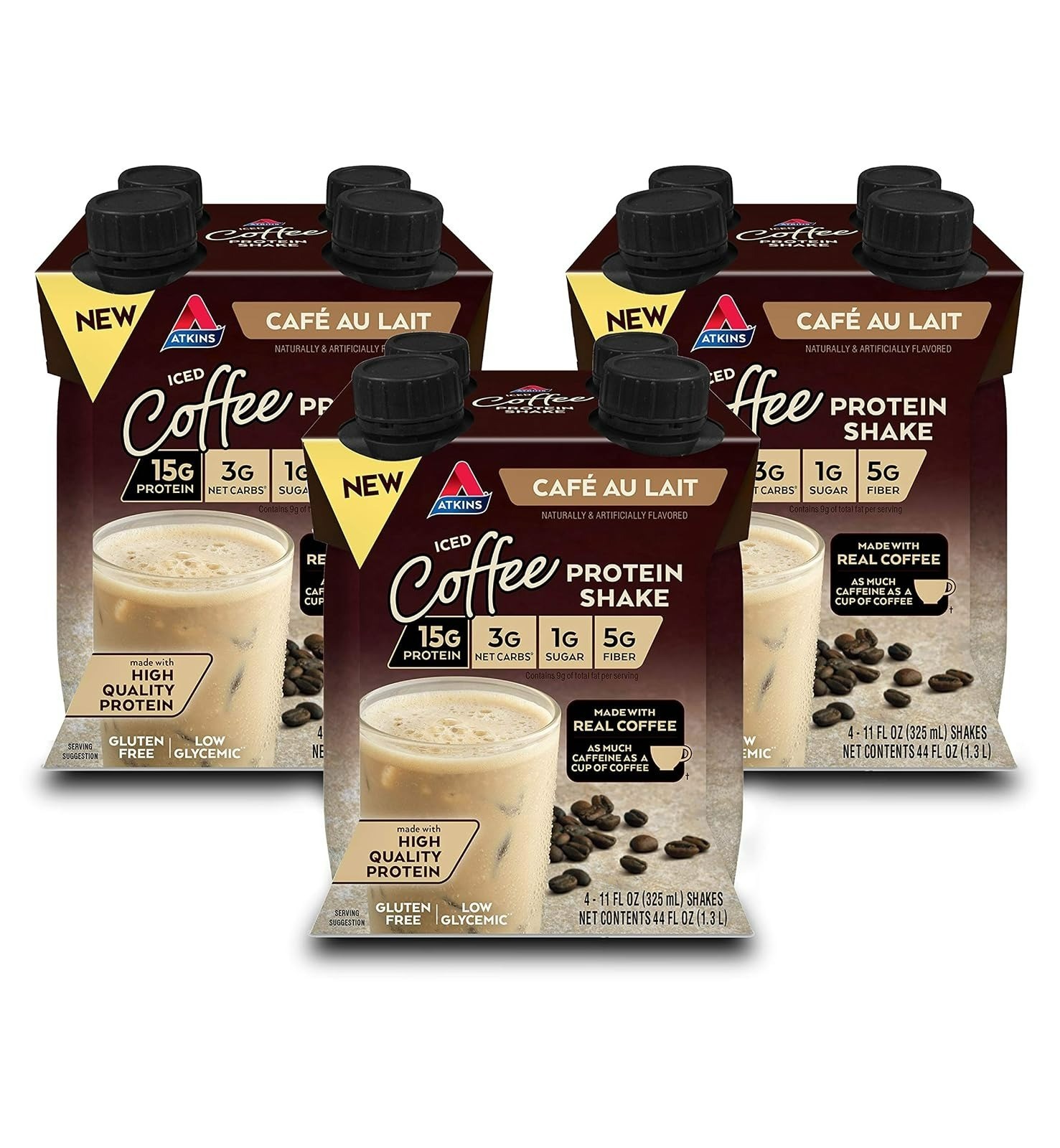 Atkins Mocha Latte High Protein Shake 12 Count | 15g Protein, 4g Carbs