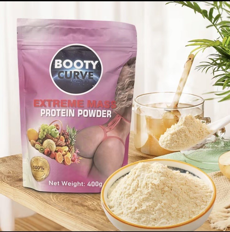 BOOTY CURVE Butt Enhancement Protein Powder Strawberry 400g Organic (01/2028)