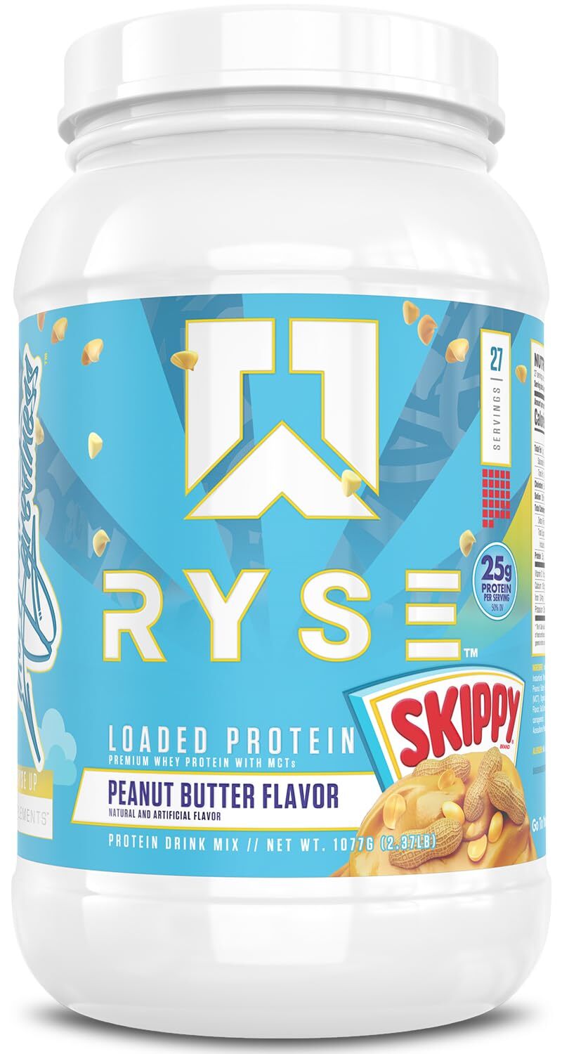RYSE Loaded Protein Skippy Peanut Butter – 25g Whey, Low Carb, 27 Servings