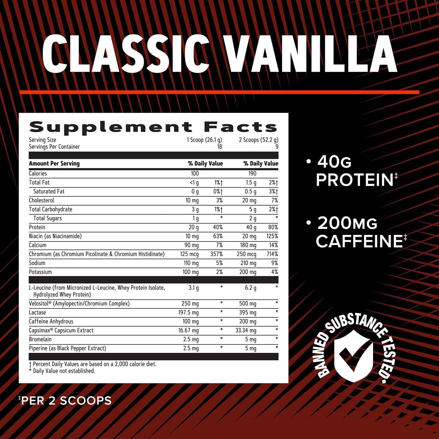 GNC AMP Wheybolic Ripped Protein Powder Classic Vanilla 9 Servings