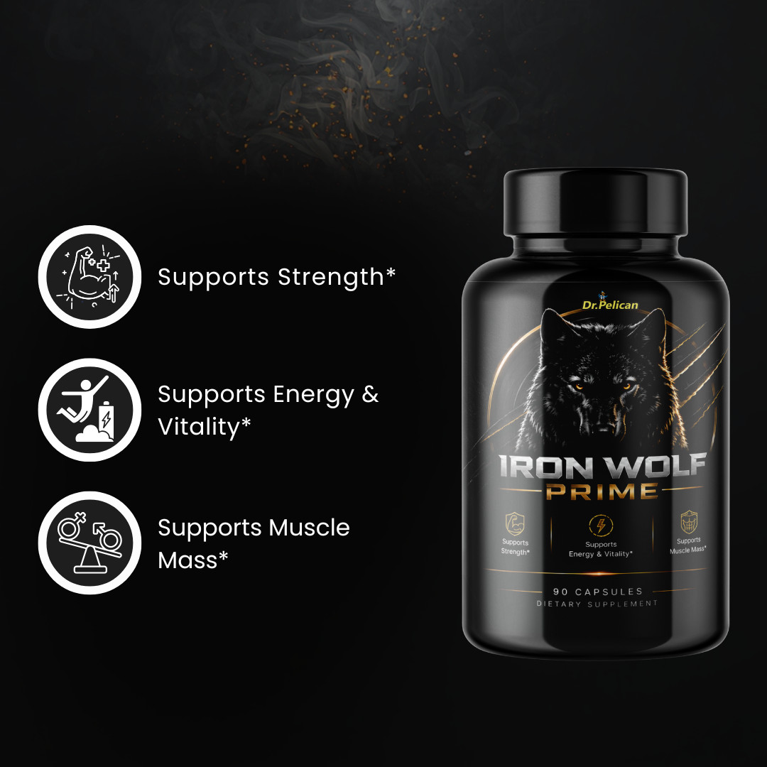 Iron Wolf Prime- Bodybuilding & Men’s Health Support- 4 Bottles- 360 Capsules