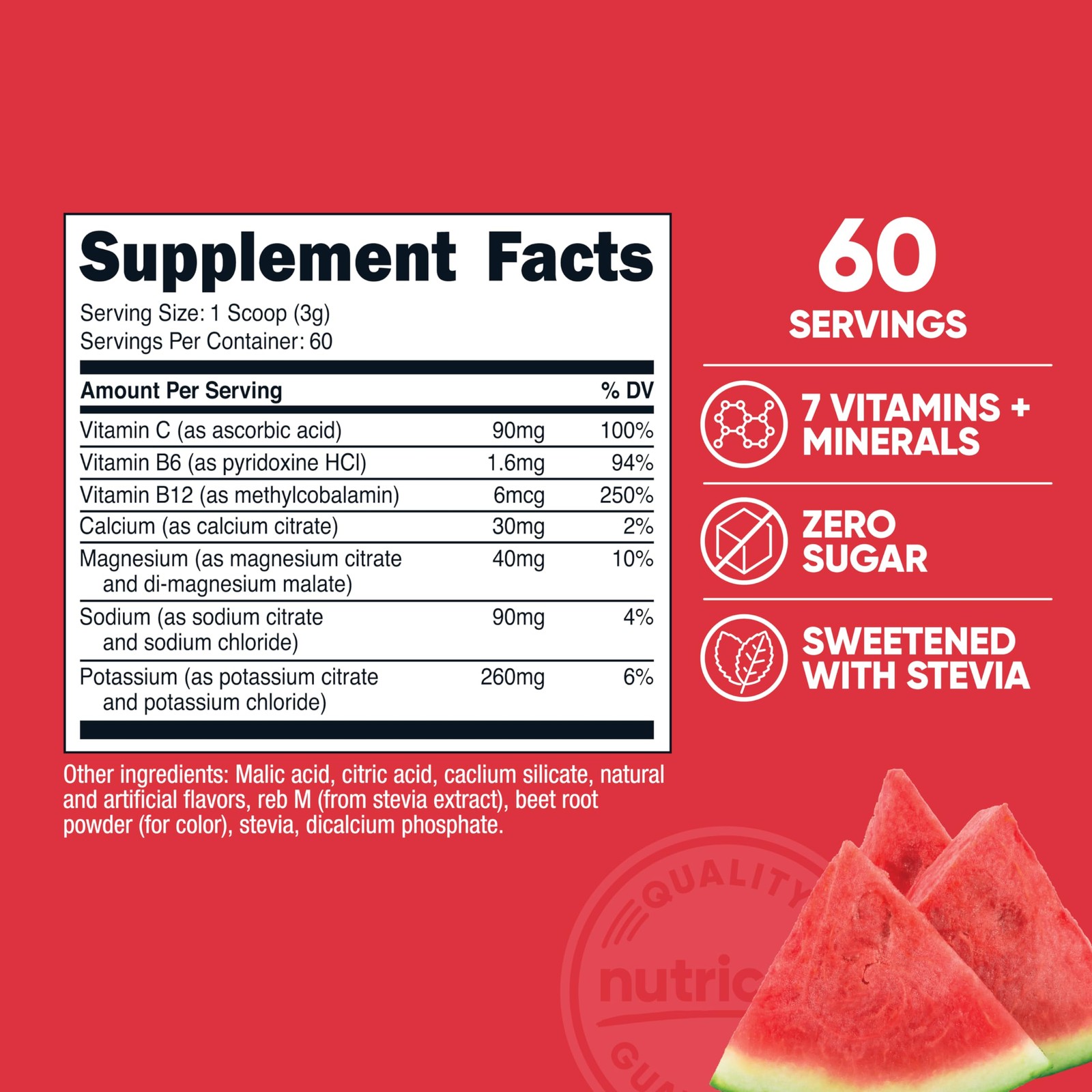 Nutricost Electrolytes Complex Powder (Watermelon) 60 6.6 Ounce (Pack of 1)