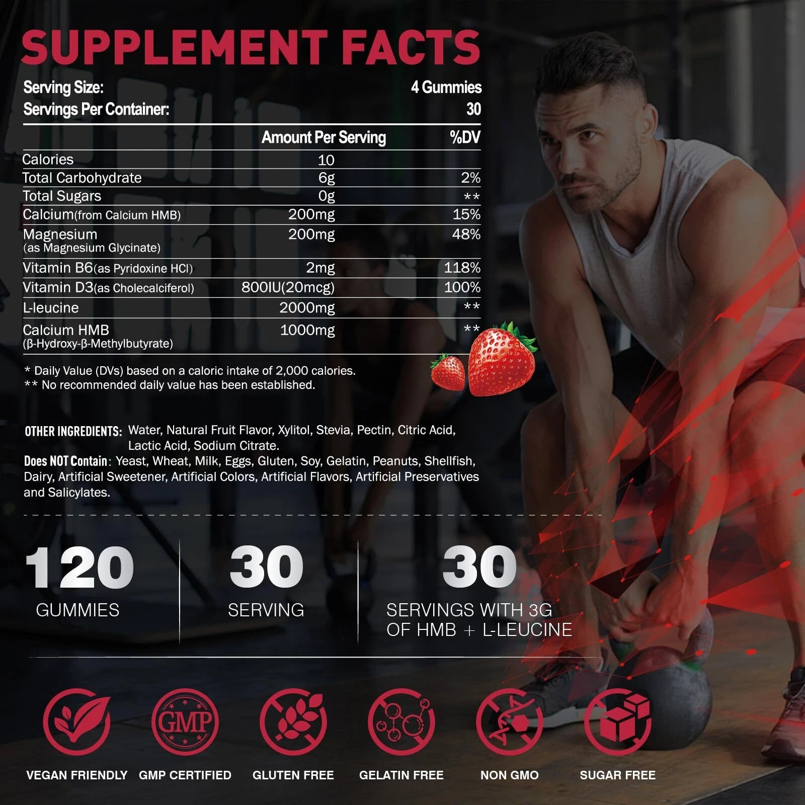 HMB and L-Leucine Gummies Chewable HMB Amino Acid and Leucine Supplement for …