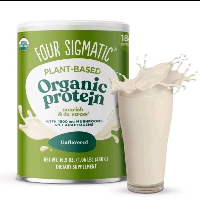 Four Sigmatic Organic Unflavored Plant Based Protein Powder 1.06 lb BB 07/26