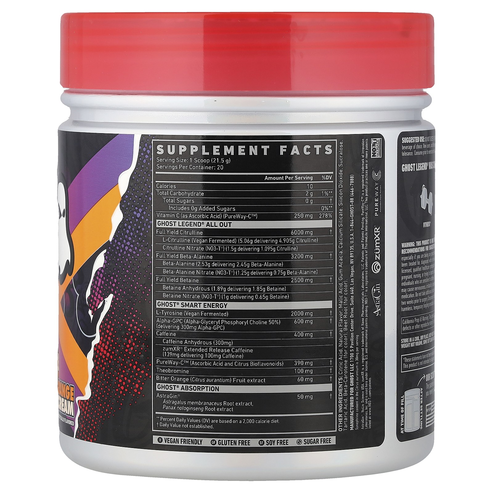 Legend® All Out Pre-Workout, Orange Cream, 15.2 oz (430 g)