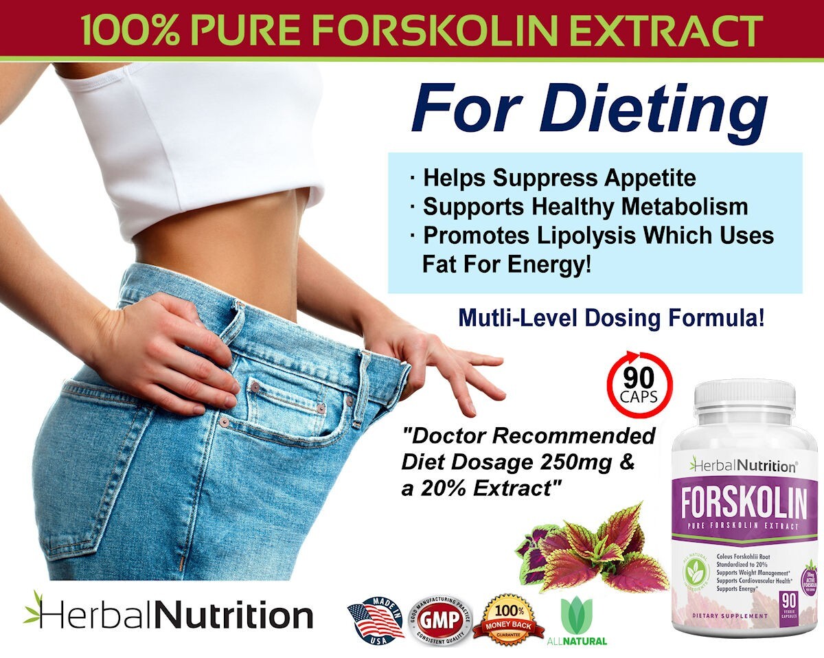 Best Forskolin Extract Weight Loss Supplement 180 Capsules 250mg 20% Extract